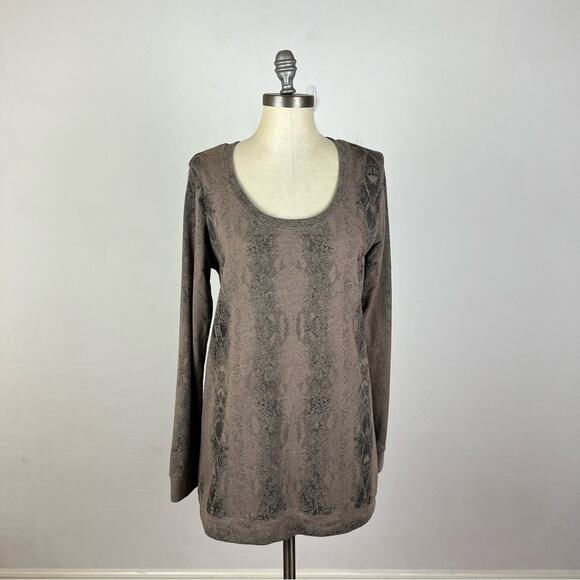 Monrow Brown Snake Print Sweater - Picture 1 of 8